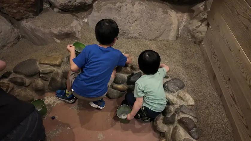 宝探しトレジャーストーンパークでの子供たち