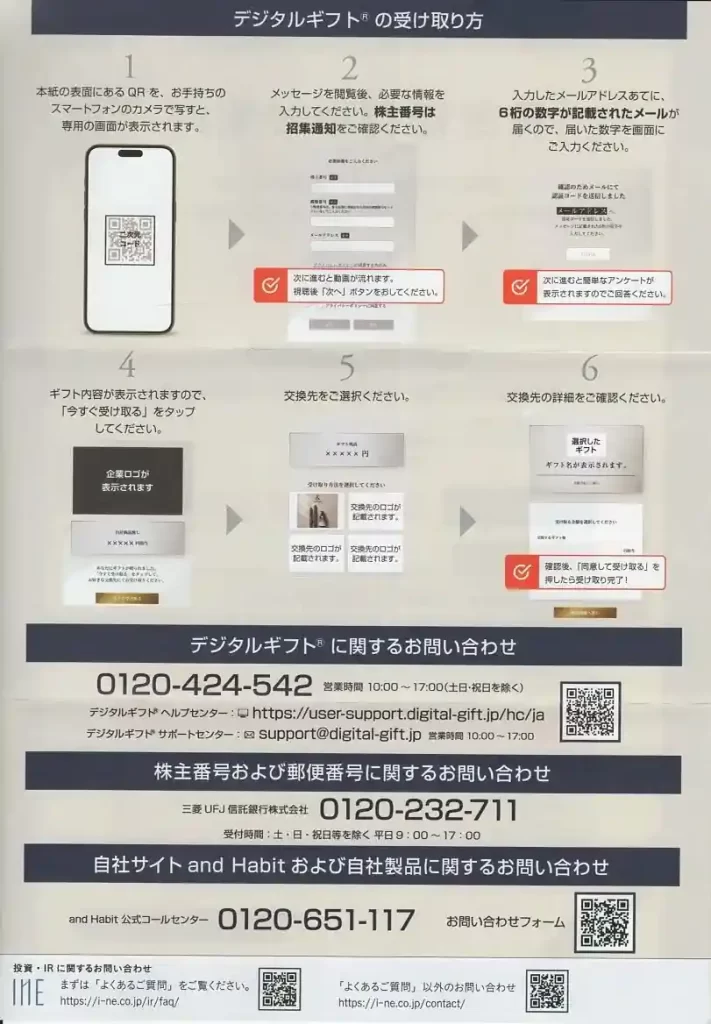 証券コード4933のI-ne 株主優待案内の裏