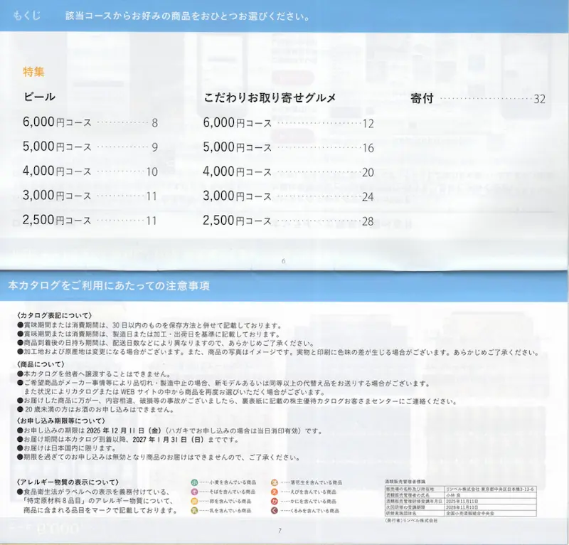 6249ゲームカードホールディングス株主優待のカタログギフト(p6-p7)