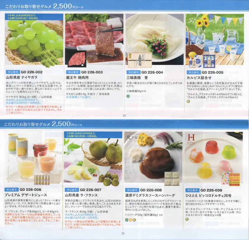6249ゲームカードホールディングス株主優待のカタログギフト(p28-p29)