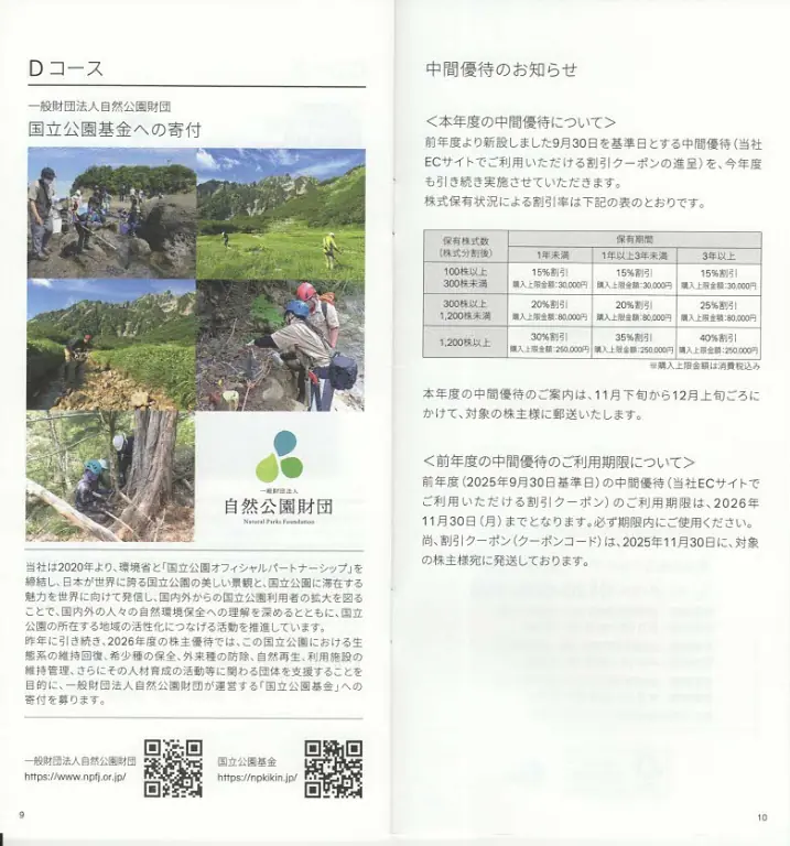 8111ゴールドウイン株主優待案内(p9-p10)