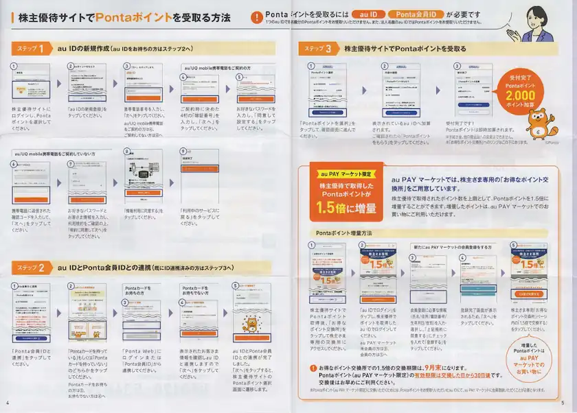 9436沖縄セルラー株主優待案内(PONTAポイントの受取方法)