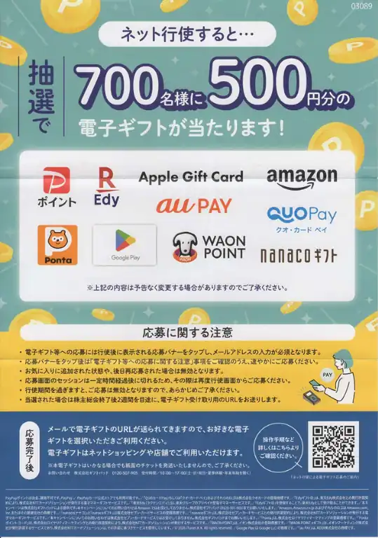 9616共立メンテナンスの議決権行使による電子ギフト贈呈