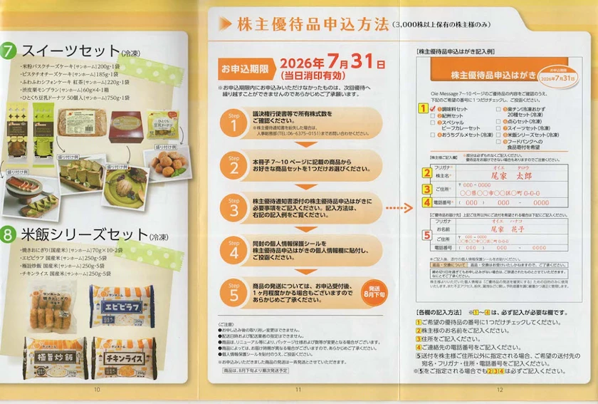 7481尾家産業の株主優待案内(p10~p12)