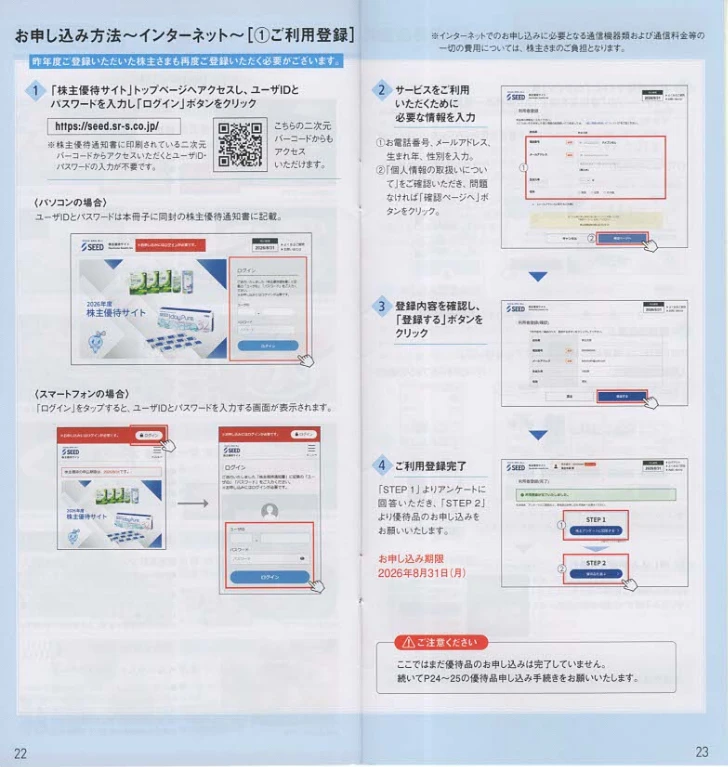 7743シード株主優待案内(p22~p23)