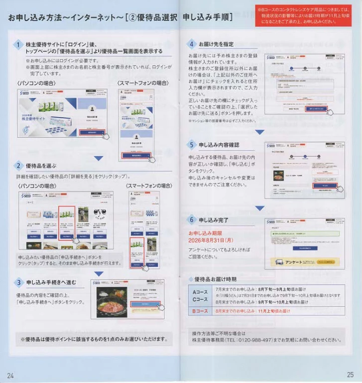 7743シード株主優待案内(p24~p25)