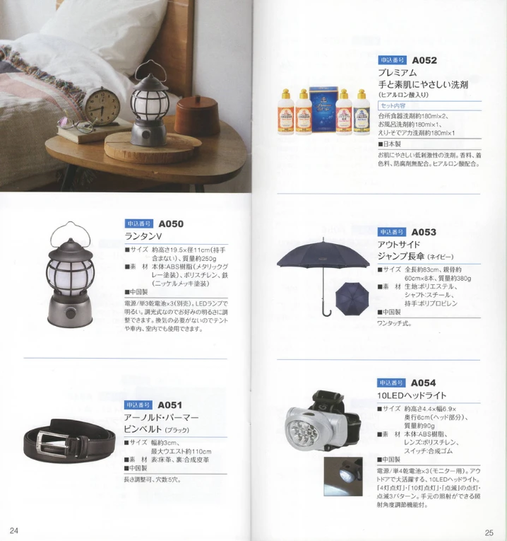 9347日本管財ホールディングス株主優待のカタログギフト(p24~p25)