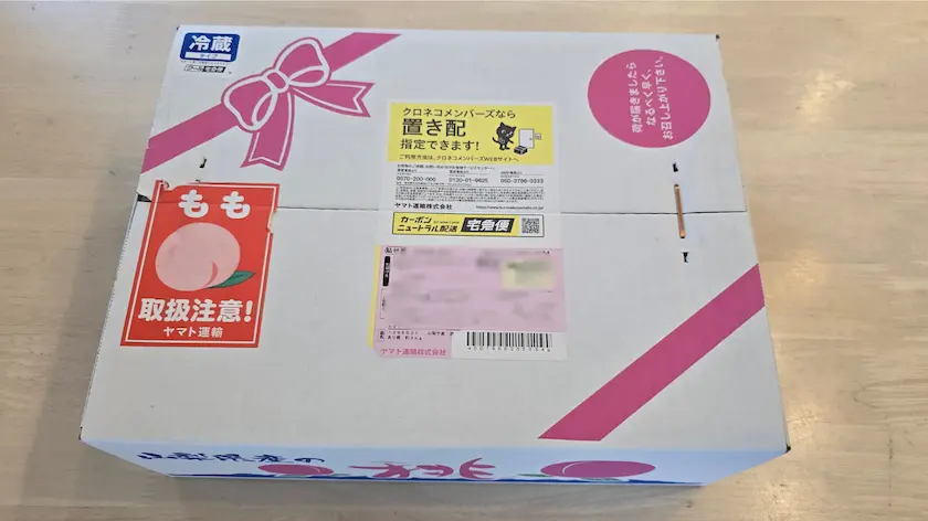 実際に届いた【訳あり】山梨市産 桃 約3kg (7玉~13玉)
