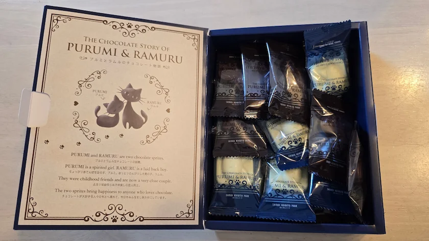 「プルミとラムルのチョコレート物語」の箱の中