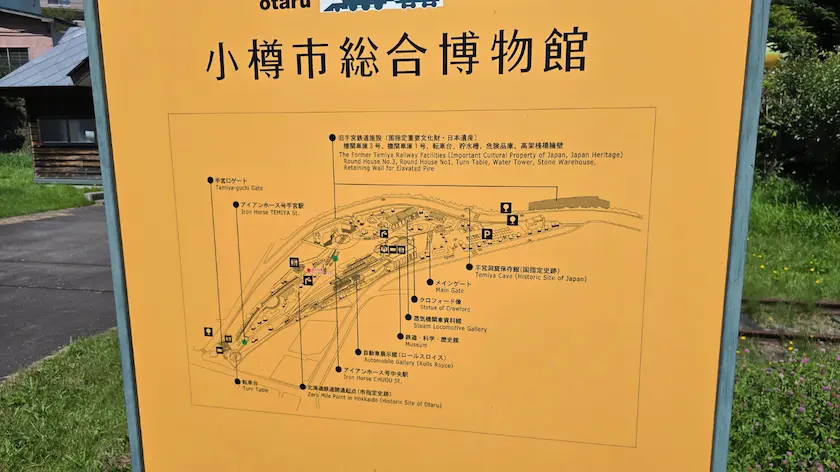 小樽市総合博物館 本館の屋外展示場の様子