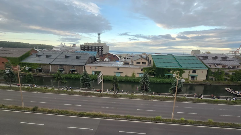 運河の宿 おたる ふる川 お部屋の寛ぎスペースからの景色