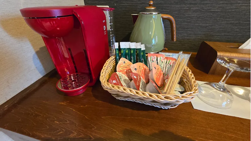 運河の宿 おたる ふる川 お部屋のコーヒーセット