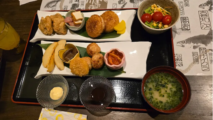 運河の宿 おたる ふる川 小学生の夕食