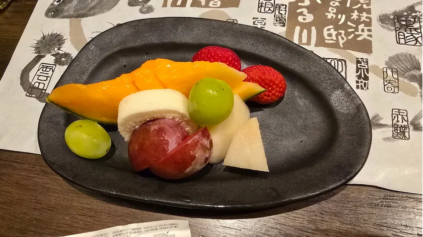 運河の宿 おたる ふる川 小学生の夕食のデザート