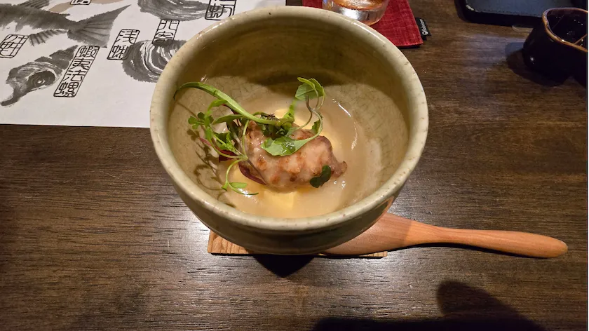 運河の宿 おたる ふる川 北海道産 百合根の玉地蒸し鶏つみれ白味噌餡