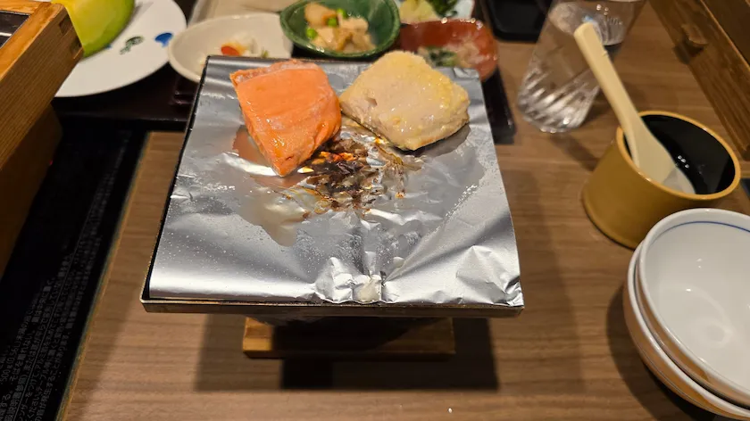 紅鮭とほっけの味噌漬け